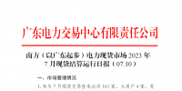 2023年7月10日南方（以廣東起步）電力現(xiàn)貨市場結算運行日報