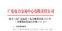 2023年7月19日南方（以廣東起步）電力現(xiàn)貨市場結算運行日報